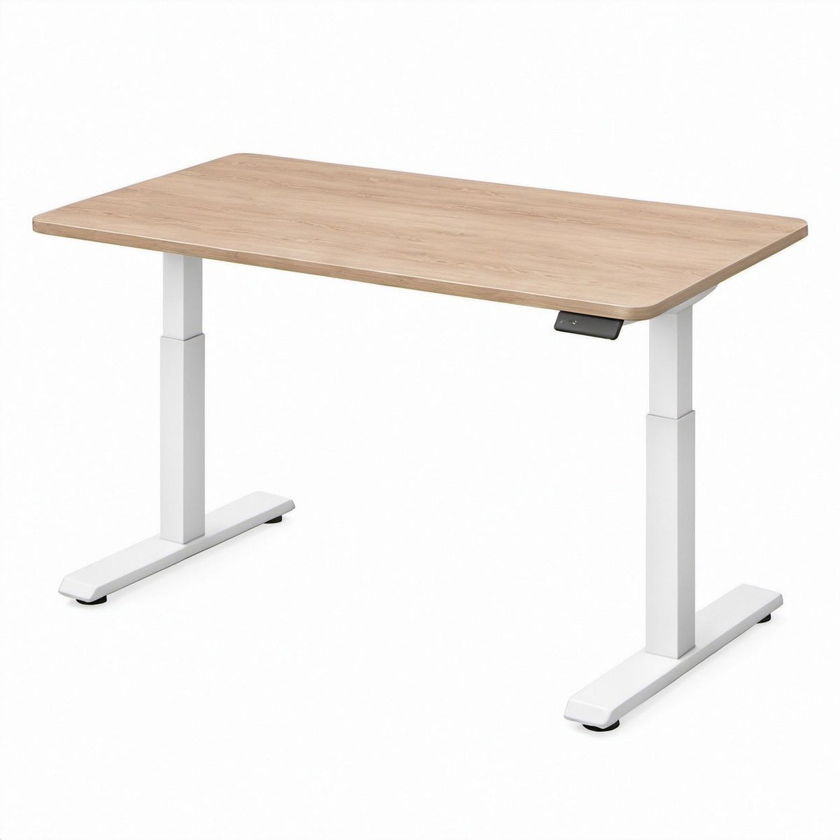 Elektrycznie regulowane biurko 120 x 60 cm, wysokość 72–120 cm, jasny dąb/biały