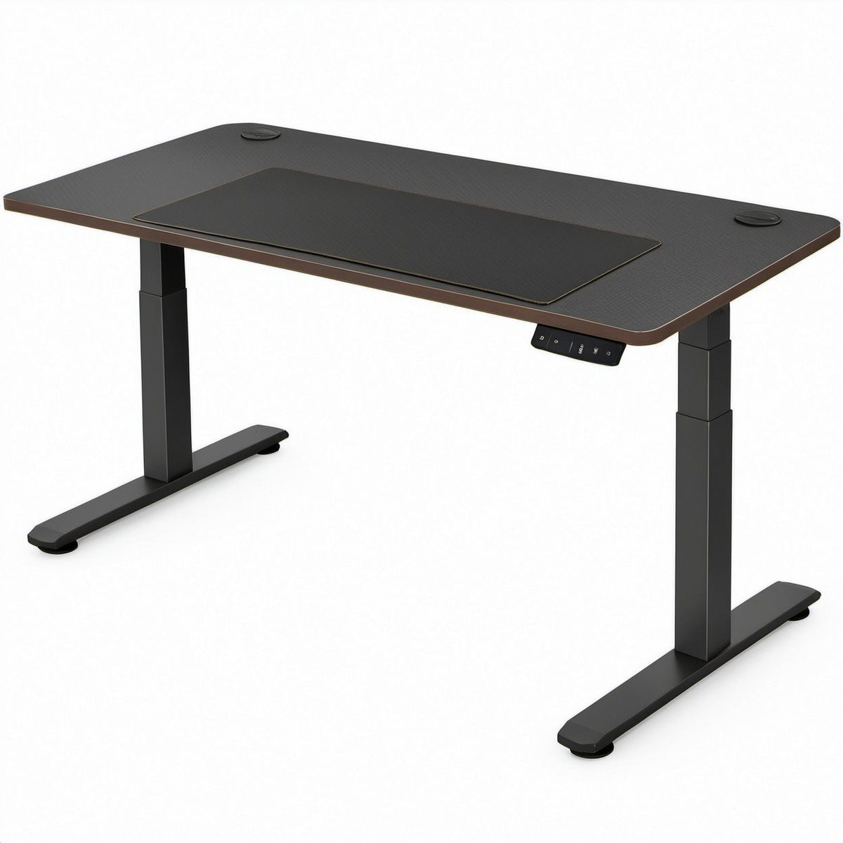 Elektrycznie regulowane biurko 120 x 60 cm, wysokość 72–118 cm, ciemnobrązowo-czarne