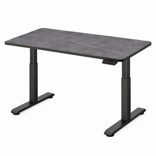 Elektrycznie regulowane biurko 140 x 70 cm, wysokość 72–120 cm, antracytowo-czarne