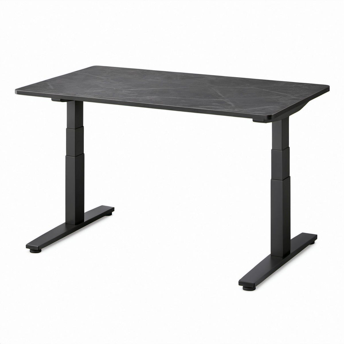 Biurko z regulacją wysokości 72–120 cm, blat 120 × 60 cm, antracytowo-czarne