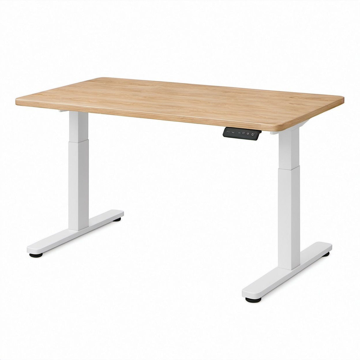 Elektrycznie regulowane biurko 120 x 60 cm, wysokość 72–118 cm, jasny dąb/biały